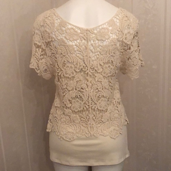 Heart Soul Crochet Lace Top Ivory NWT - Picture 5 of 6